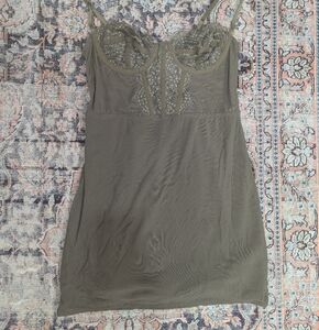 Olive Green Lace Slip Dress NWT